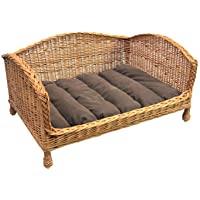 Prestige Mascotas Cesta- Cesta de Mimbre con cojín